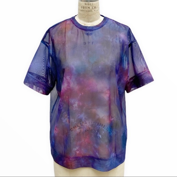 Athleta Tie Dye Mesh Oversized Tee Shirt Top - Picture 2 of 8